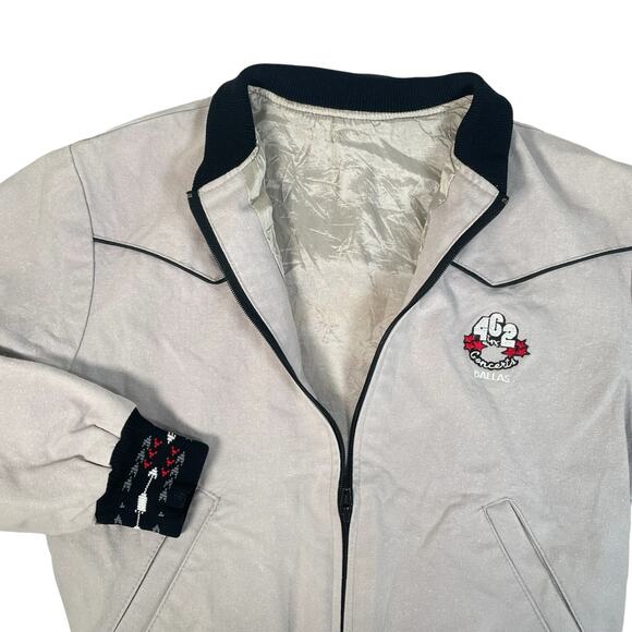 Vintage RARE Paul McCartney 1990 World Tour Gray Full Zip Bomber Jacket - Picture 8 of 11